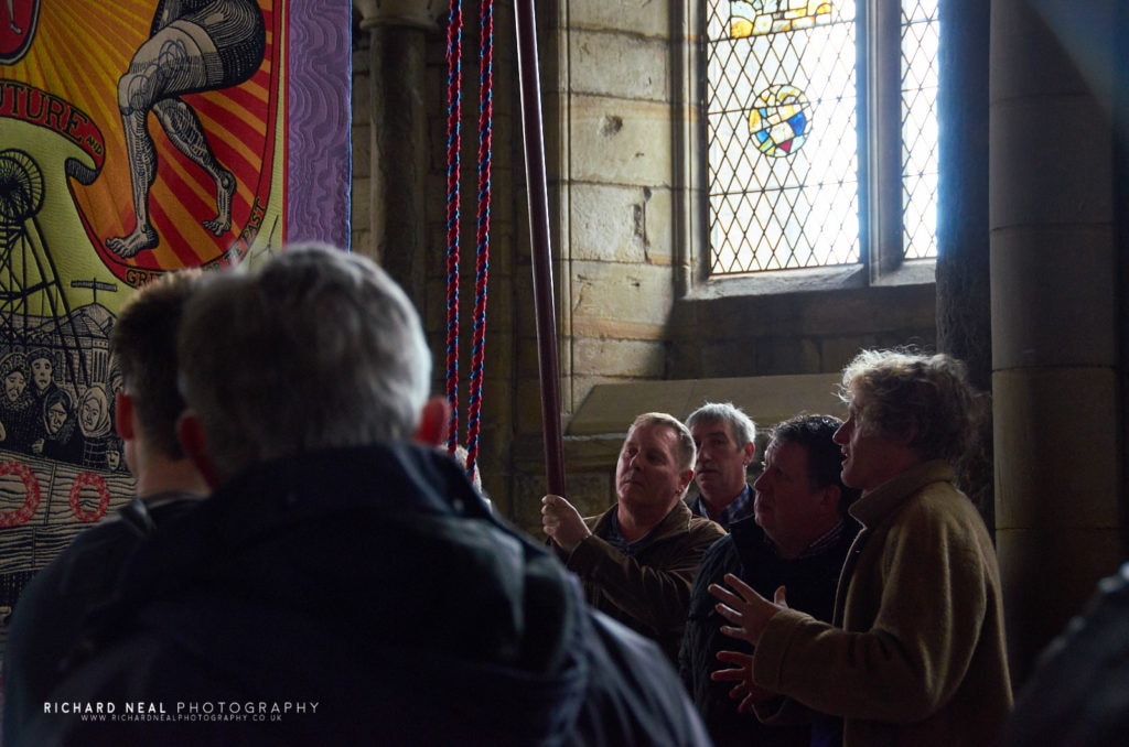 Grayson perry banner durham cathedral