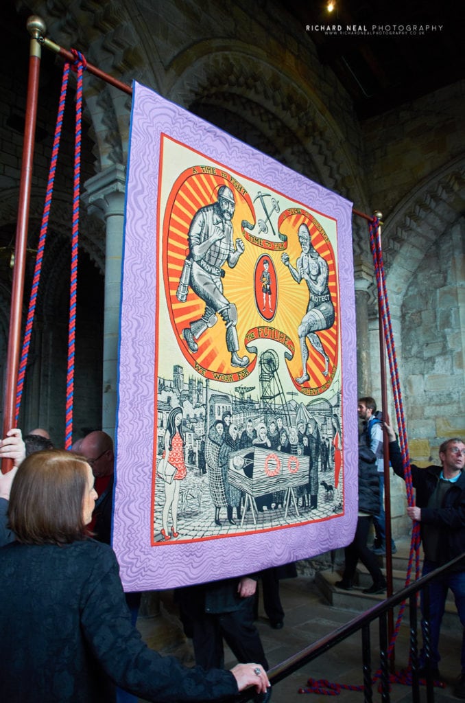 Grayson perry banner durham cathedral 