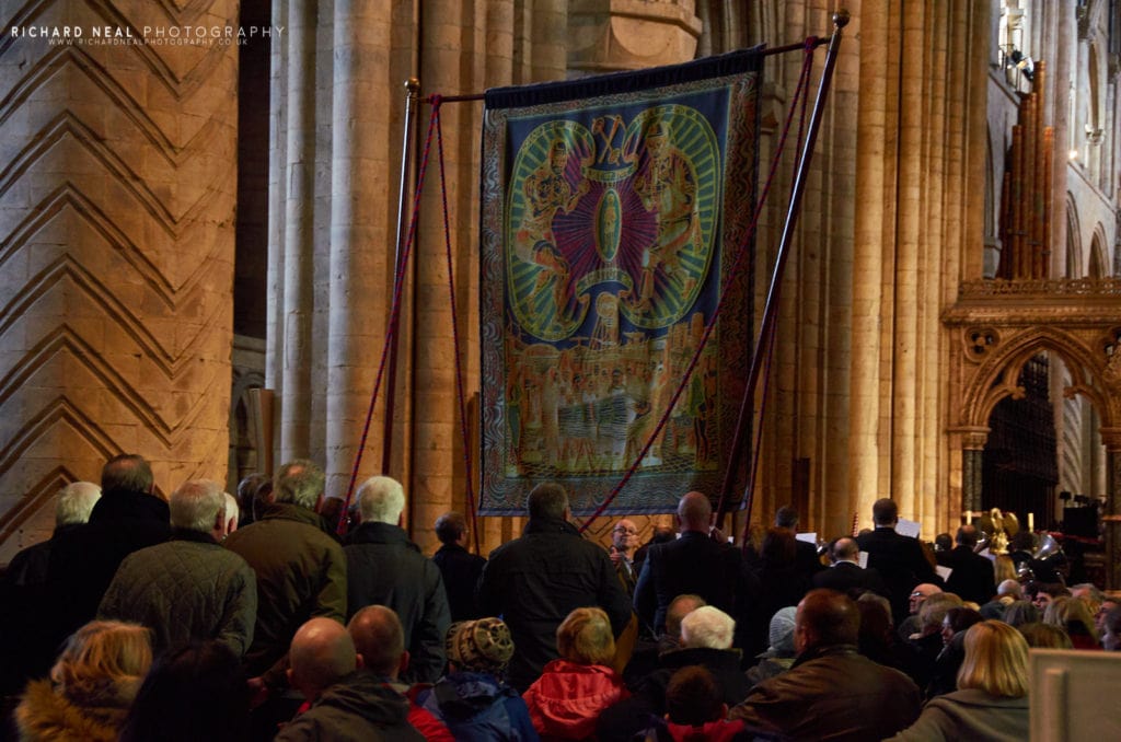 Grayson perry banner durham cathedral