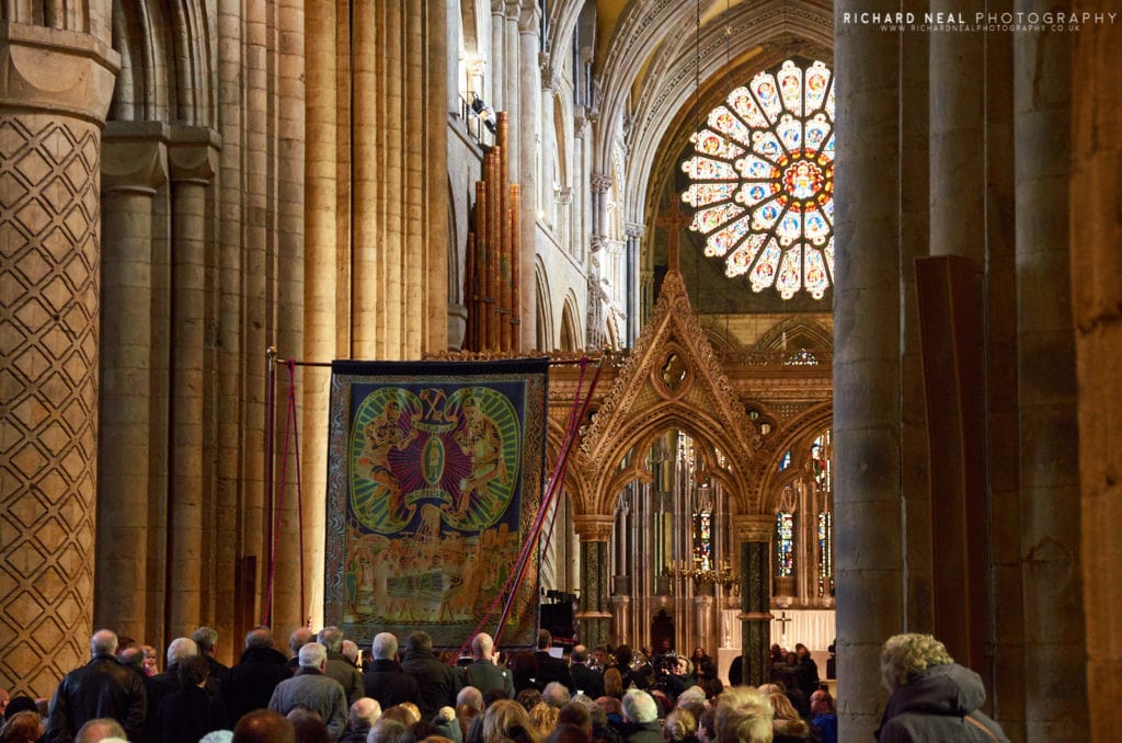 Grayson perry banner durham cathedral