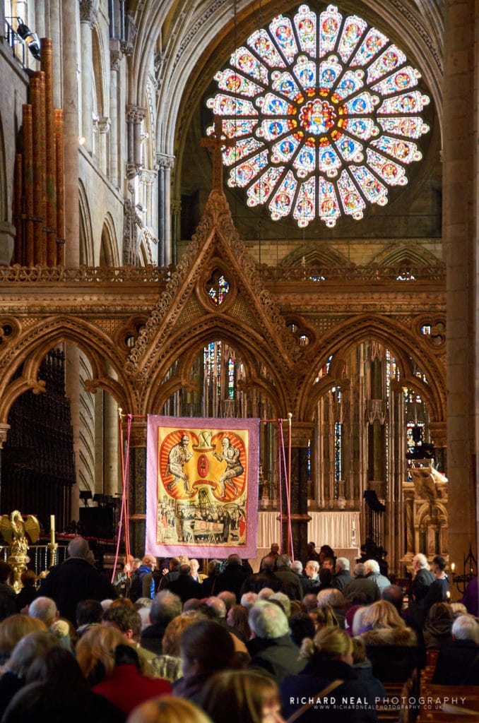 Grayson perry banner durham cathedral