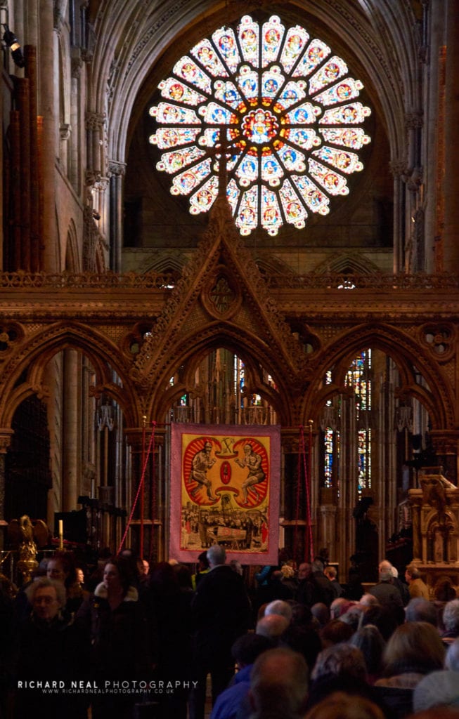 Grayson perry banner durham cathedral