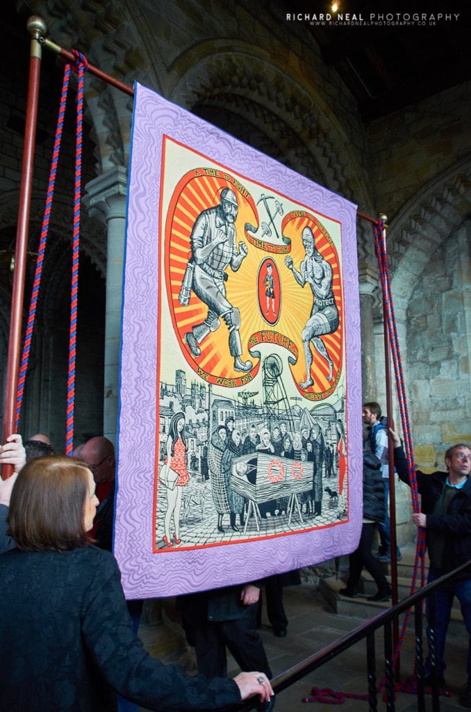 Grayson perry banner durham cathedral