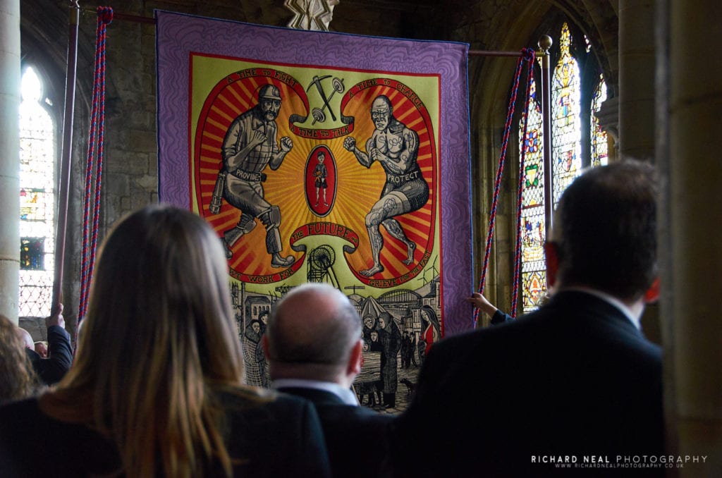 Grayson perry banner durham cathedral 