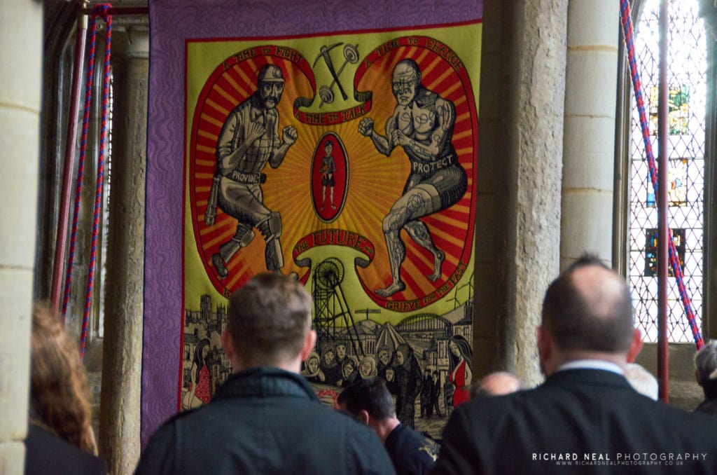 Grayson perry banner durham cathedral 